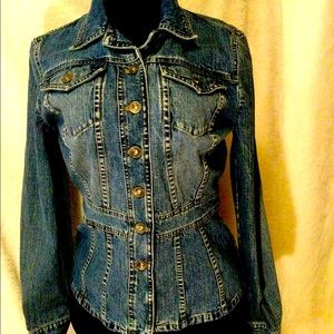 DKNY STONE WASHED JEAN JACKET -RARE💜RETRO 1980’S-
